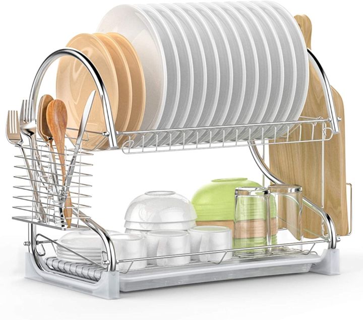 Tier Dish Rack And Drainboard,Kitchen Chrome Cup Dish Drying