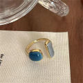 Retro Romantic Matching Drop Glaze Gold Color Open Rings Women Fashion Jewelry MNP. 