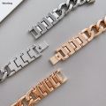 Wenefang 20mm Metal Chain Bracelet For Samsung Galaxy Watch 4 5 6 40mm 44mm Hot Selling 4 6 Classic 42mm 46mm 43/47mm For Huawei GT3 GT4 Amazfit GTS. 