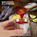NAMUNY 1 Pack of 10 - Premium Brushed Stainless Steel Condiment Sauce Cups Spices Pots Liquid Dips Bowls - 2.5Oz 70Ml. 