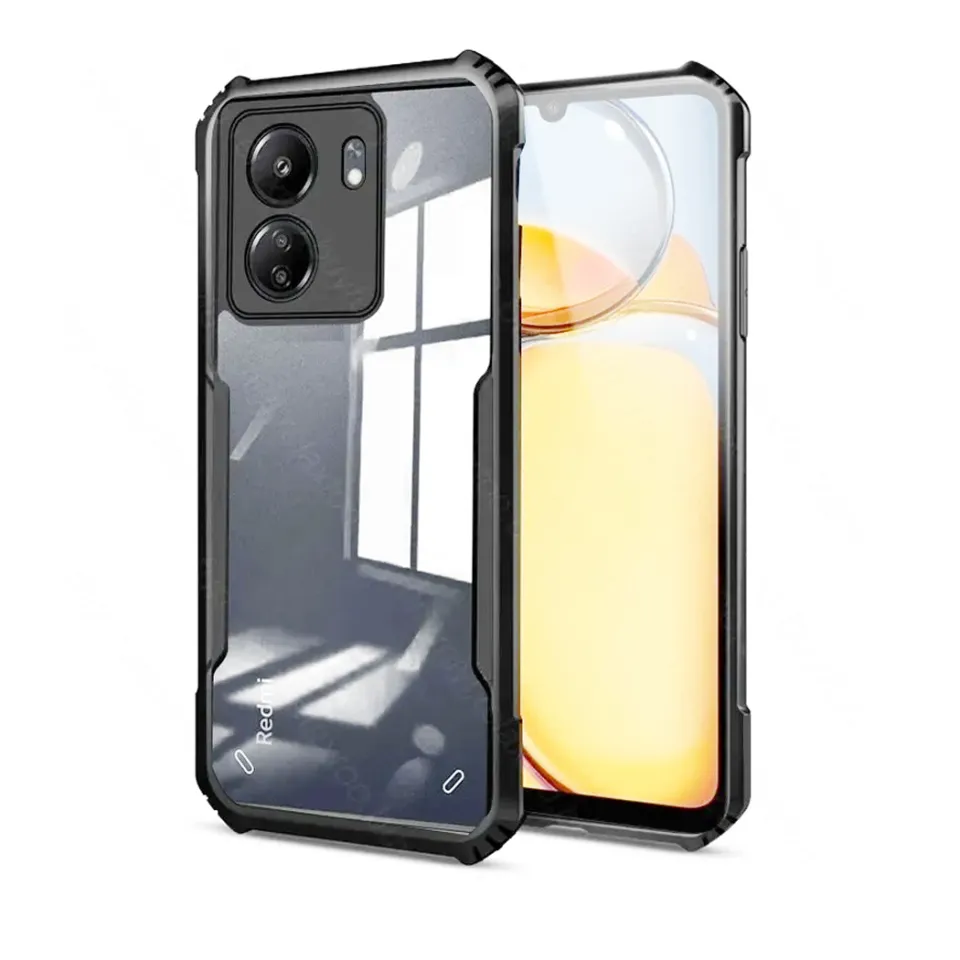 Tothedu Phone Case For Redmi 13C 4G Case, Redmi 13C 5G/Poco C65/ Poco M6 5G With Tempered-Glass Screen Protector, Clear Full Body Protective Hard PC Shell TPU Cover Cases For Xiaomi Redmi