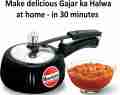 Hawkins Contura Black Pressure Cooker (CB15) 1.5 L Capacity (Hard Anodized). 