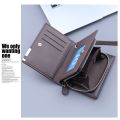 Multi-position 3 Fold Purse High Quality Large Capacity Retro Men's Zipper Wallet Contracted Ultralight Men's Short Wallet Male. 