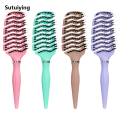 Sutuiying 1pcs Bristle Nylon Hair Brush Girls Hair Scalp Massage Comb Women Portable Wet Curly Detangle Hair Brush for Salon Hairdressing Styling T. 