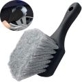 Detailing Tool Soft Bristle Car Tire Brush Heavy Duty Durable Design Wheel Cleaning Brush Short Handle Ergonomic Handle Automotive Detailing Tool Outdoor Cleaning. 