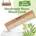 KeshBindu Neem Wooden Comb For Men & Women Suited For All Hair Types (Dual Tooth Comb). 