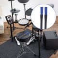 1 Pair Black Handles Jazz Drum Brushes Sticks Blue Nylon 32cm. 
