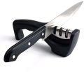 Knife Sharpeners - Kitchen Knife Sharpener 3-Stage Manual Knife Sharpening Tool with Diamond Coated,Tungsten Steel and Ceramic. 