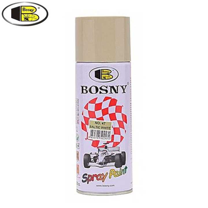 Spray Paint Baltic White 400 ml for Metal, Plastic, Wood, Wall, Car & Bike | Fast Drying, Brilliant Finish, Interior & Exterior Use | Multipurpose | Durable (Bosny)