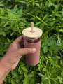Glass Sipper Bottle with Bamboo Lid and Straw. 