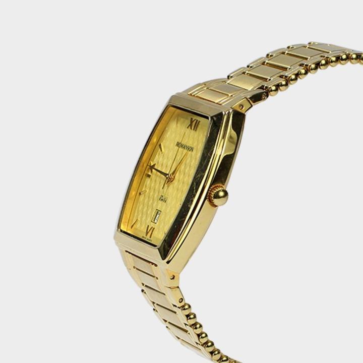 Romanson%20Nm9960Sm%20Golden%20Steel%20Strap%20Roman%20Dial%20Analog%20Watch%20For%20Men%20-%20White%20-%20Image%203