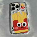 Emoji French Fries Burger Couples Case Compatible for IPhone 7Plus 8Plus 11 15 14 12 13 Pro Max 6 7 Plus XR XS Max X SE 2020 Soft Cover. 