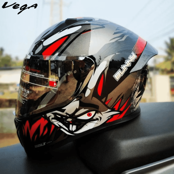 Vega Bolt Full Face Single Visor ISI/DOT Certified Helmet VEGA