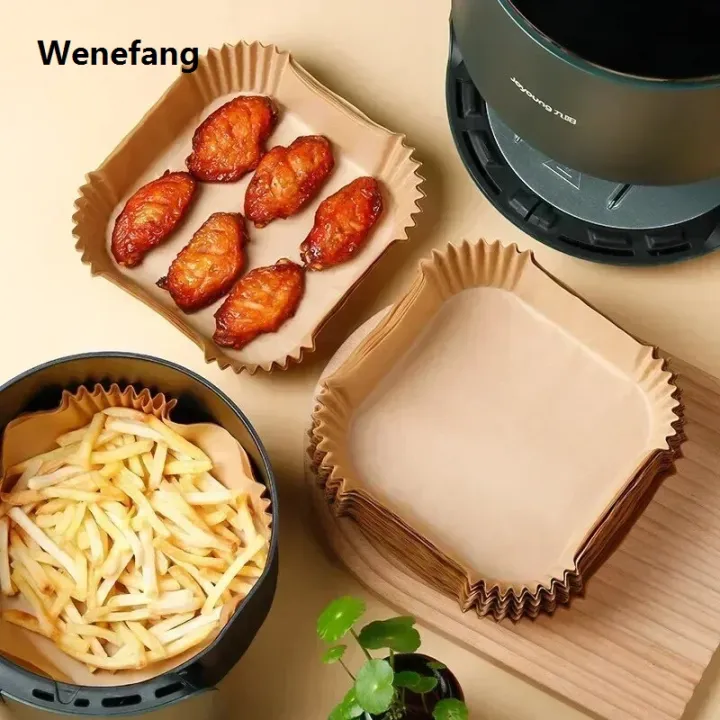Wenefang%2050/100PCS%20Air%20Fryer%20Disposable%20Paper%20Square%20Round%20Baking%20Paper%20Barbecue%20Original%20Plate%20NonStick%20Mat%20Kitchen%20Oven%20Oil%20Absorbing%20Paper%20Tool%20-%20Image%203