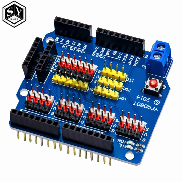 1PCS%20V5%20Sensor%20Shield%20Expansion%20Board%20Shield%20For%20Arduino%20UNO%20R3%20V5.0%20Electronic%20Module%20Sensor%20Shield%20V5%20expansion%20board%20-%20Image%202