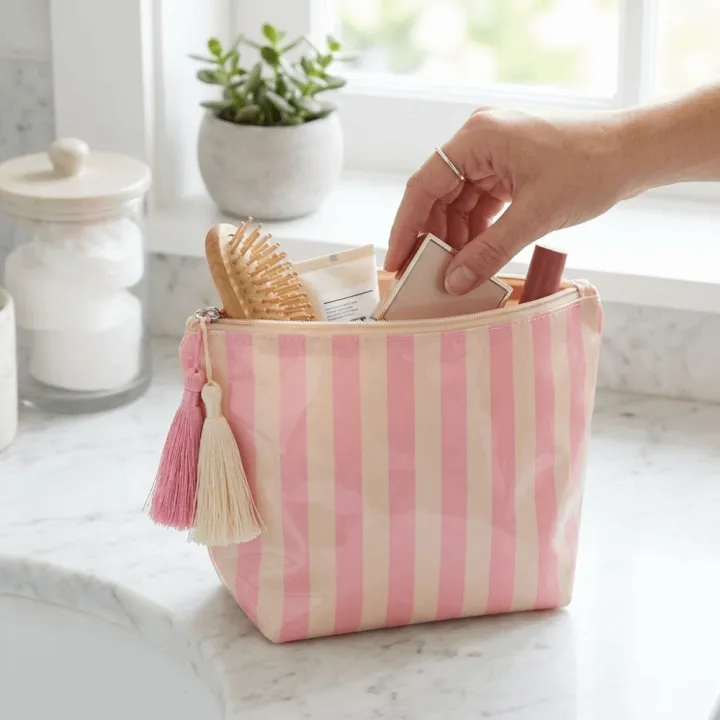 Waterproof%20Portable%20Fringed%20Travel%20Toiletry%20Bag%20Cute%20Design%20Zipper%20Closure%20PVC%20Striped%20Cosmetic%20Bag%20Large%20Capacity%20Glossy%20Makeup%20Brush%20Bag%20Wash%20Storage%20-%20Image%206