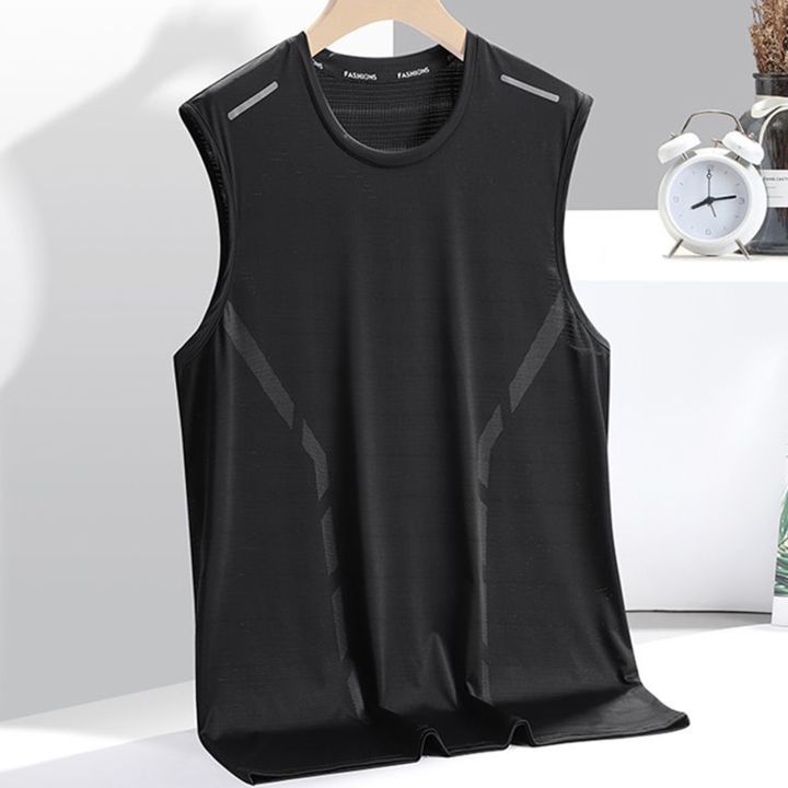 CARAT%20Loose%20Men%20Top%20Men's%20Summer%20Sleeveless%20Sport%20Vest%20Quick%20Dry%20Gym%20Tank%20Top%20O%20Neck%20Loose%20Fit%20Solid%20Color%20Sweat%20Absorption%20for%20Fitness%20-%20Image%204