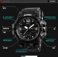 Skmei 1155 Adult Double Time Watches Wristwatch Dual Display Digital Electronic Watch 50M Waterproof Watch Luminous Sport Watch for MEN- Black. 