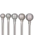 13 Pcs Ball Shape Diamond Burr Diamond Mounted Grinding Burs Stone Carving Set with 3/32 Inch Mandrel for Rotary Tools Easy Install. 