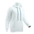 White Mixed Cotton Front Pocket Hoodie For Men. 