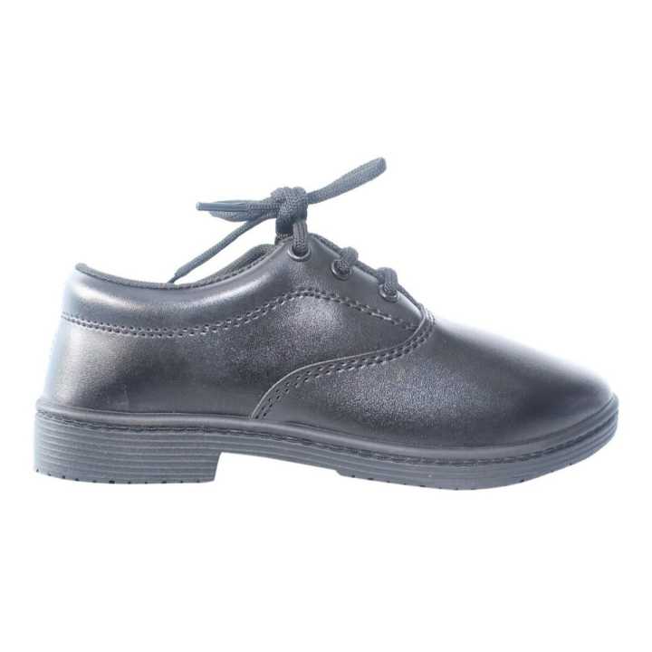 School Black Shoes For Men | Black Leather Solid School Shoes With Rubber Sole For Men | Leather Shoes For Men