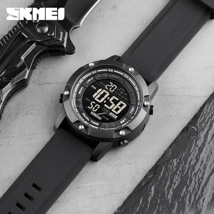 SKMEI%201762%20Digital%20Multifunction%20Waterproof%202%20Time%20Luminous%20Watch%20For%20Men%20-%20Black%20-%20Image%207