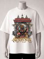Shree Kaal Bhairav Temple Printed T-Shirt – White, blue, black. 