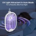 Foldable Swivel Mosquito Bat, 3 in 1 Mosquito Racket USB Rechargeable, Bug Zapper Electric Fly Swatter with UV Light Lamp, Hangable Mosquito Swatter Racket w/Long Lasting Lithium-ion Battery. 