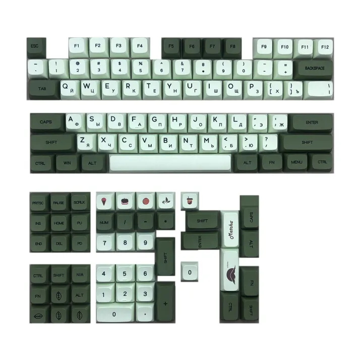 PBT Matcha Keycap XDA Highly Profile Personalized Russian Key Cap for ...