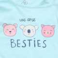 Sky Blue We Are Besties Printed T-Shirt For Kids. 