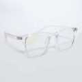 White Transparent Square Shape Cut Glasses Frame For Unisex. 