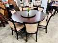Wooden Round Dining with revolving table top. 