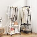 Multifunction Clothes Triangle Coat Rack Removable Bedroom Rack With Wheels. 