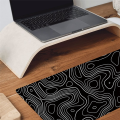 Desk Mat,Topographic Contour Extended Big Mouse Pad Computer Keyboard Mouse Mat with Non-Slip Base (31.5x11.8 In) C Easy to Use. 