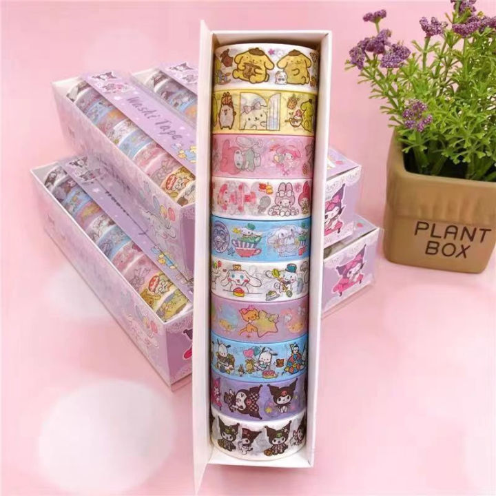 10Pcs%20Sanrio%20Washi%20Tape%20Set%20Adorable%20Kuromi,%20My%20Melody%20&%20Cinnamoroll%20Designs%20Podazz%20-%20Image%209