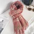 Blanket Thick Scarf Classic Thickened Fluffy Winter Scarf Tassels Print Design Cashmere Shawl For Outdoor Activities Casual. 