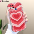 Jizetin for Realme C15 Back Cover Colorful Love Cream Wavy Edge Soft Silicone Phone Case. 