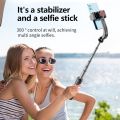 C08 Extendable Gimbal Stabilizer for Phone Selfie Stick Tripod with Detacheable Remote Shutter Foldable Phone Tripod for Vlog Live Streaming Selfie Online Video. 
