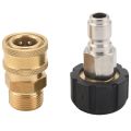 Pressure Washer Adapter Set, Quick Connect Kit, Metric M22 15Mm Female Swivel To M22 Male Fitting, 5000 Psi. 