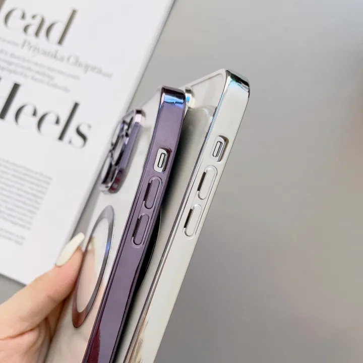 Compatible%20with%20iPhone14plus%20phone%20case%20magsafe%20magnetic%20plating%2012%20transparent%20apple%2013%20Pro%20full%20package%20soft%20shell%20-%20Image%204