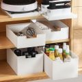 New Pull Out Cabinet Drawer Organizer Slide Out Space Saving Storage Shelves Plastic Storage Rack. 