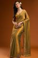 Latest Embroidered Bollywood Georgette Saree Gold color | Trendy Party & Festive Wear | Traditional Ethnic Fashion | Buy Online. 