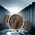 NAVIFORCE NF3008 Date Function Stylish Elegant Casual Quartz Watch For Men - Coffee. 