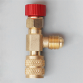 R22 AC Valve 1/4 Inch Filler Joint A/C Refrigerant Valve Air Conditioning Repair and Fluoride Safety Adapter Durable Easy Install Easy to Use. 
