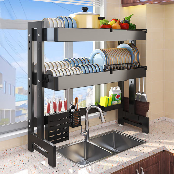 Kitchen%20Sink%20Storage%20Adjustable%20Width%20Double%20Layer%20%20Rack%20Dish%20Table%20Top%20%20Multifunctional%20%20Bowl%20Plate%20with%20Knife%20and%20Spoon%20Holder%20kitchen%20Organizer%20-%20Image%202