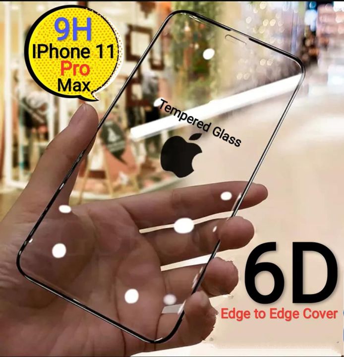 iPhone 11 Pro Max Tempered Glass Screen Protector Compatible, 6D Full Coverage, Anti Scratch and Fingerprint,Bubble Free