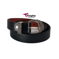 Leather Single Brass Buckle Belt Women - Formal & Casual Wear, Adjustable Size. 