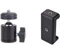 Tripod Mount Adapter| Tripod Mobile Holder|Tripod Phone Mount| Smartphone Clip Clipper 360 Degree For Taking Magic Video Shots & Pictures. (Phone Holder Clip and Ball Head). 