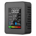 5 in 1 Air Quality Monitor TVOC HCHO Temperature Humidity CO2 Meter, USB Rechargeable CO2 Detector Black. 