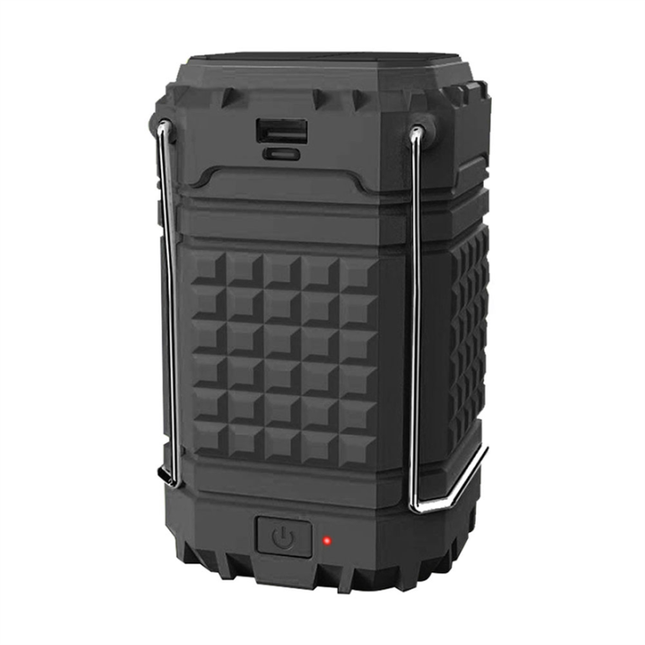 1 PCS Camping Lantern Rechargeable Solar Lanterns Lights Black Battery Powered LED for Outages